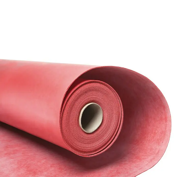 b!design Unterlagsmatte - 10 m², Stärke: 1,4 mm - Rolle aus rosarotem, strukturiertem Material, teilweise abgerollt.