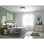 Meka Block Cabecero de cama K-875 (An x Al: 160 x 130 cm, Roble Albar/Blanco Poro) | BAUHAUS