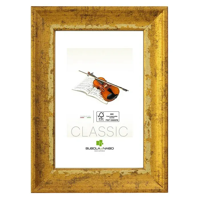 Marco de fotos Classic - 30 x 40 cm, Oro, Vidrio - Marco de fotos dorado con un diseño clásico, perfecto para exhibir tus fotos favoritas con estilo.