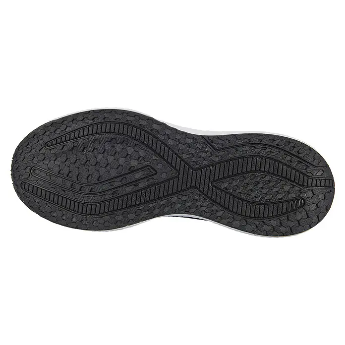 Vito Zapato bajo de seguridad V-Carbon - 46, Negro, Clase de protección según EN ISO 20345: S3 - Suela de zapato de goma negra con un patrón de banda de rodadura texturizado con celdas hexagonales y ranuras paralelas.