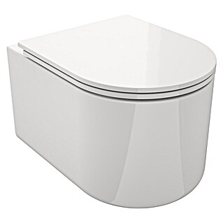 Camargue Wand-WC-Set Amsterdam (Spülrandlos, Ohne Spezialglasur, Spülform: Tief, WC Abgang: Waagerecht, Weiß)