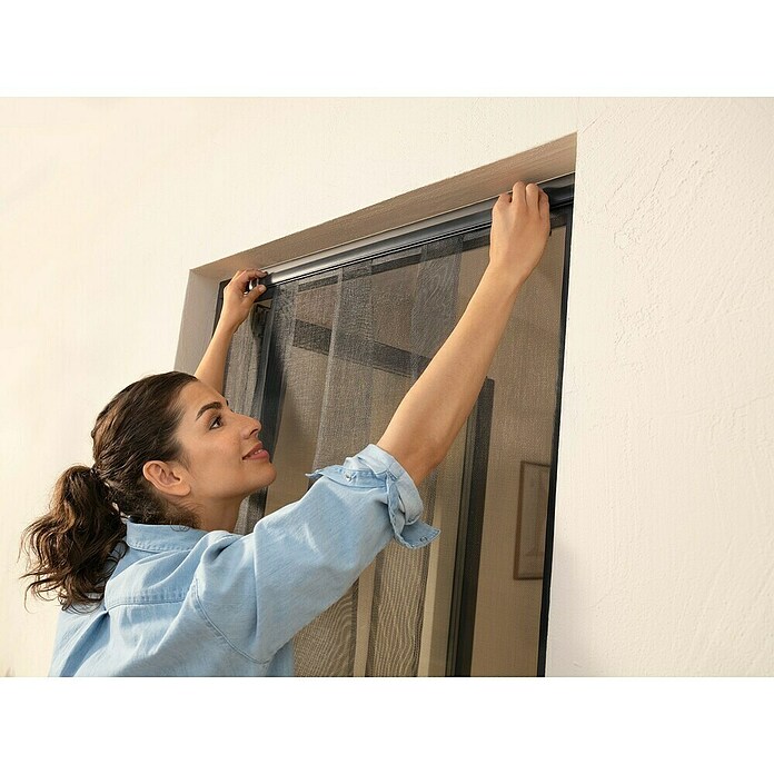 Tesa Insect Stop Horgaas (b x h: 95 x 220 cm, Antraciet, Klittenbandbevestiging, Deur)