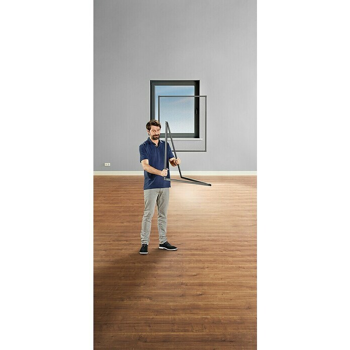 tesa Insektenschutzgitter (Verstellbarkeit: 80 x 80 cm - 140 x 140 cm, Farbe Rahmen: Weiß, Klemmbefestigung, Fenster)