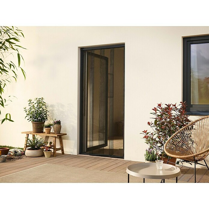 Tesa Insect Stop Horgaas (b x h: 95 x 220 cm, Antraciet, Klittenbandbevestiging, Deur)