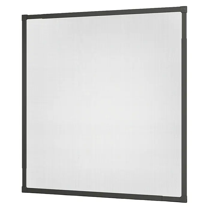 Tesa Mosquitera para ventana Falt - Antracita, Montaje de la mosquitera: Pinzas - Mosquitera con marco gris oscuro y malla blanca, para protección contra insectos.