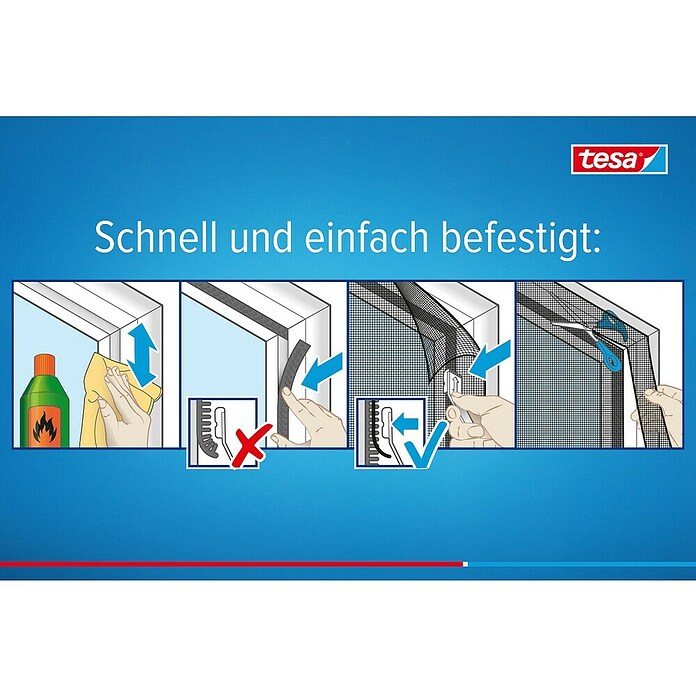 Tesa Insect Stop Pollenschutzgitter Pollen Protection (B x H: 130 x 150 cm, Montage Insektengitter: Ankletten) | BAUHAUS
