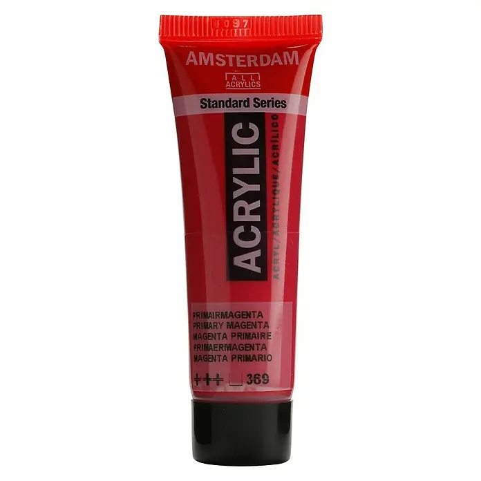 Talens Amsterdam Pintura acrílica Standard - Magenta primario, 20 ml, Tubo - Tubo de pintura acrílica Amsterdam en magenta primario de la serie Standard, ideal para artistas y aficionados.