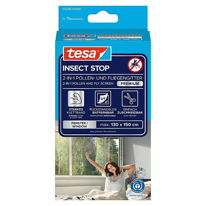Tesa Insect Stop Pollenschutzgitter Pollen Protection (B x H: 130 x 150 cm, Montage Insektengitter: Ankletten) | BAUHAUS