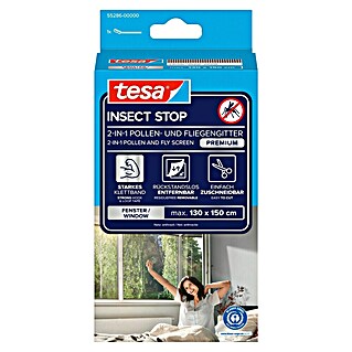 Tesa Insect Stop Pollenschutzgitter Pollen Protection (B x H: 130 x 150 cm, Montage Insektengitter: Ankletten)