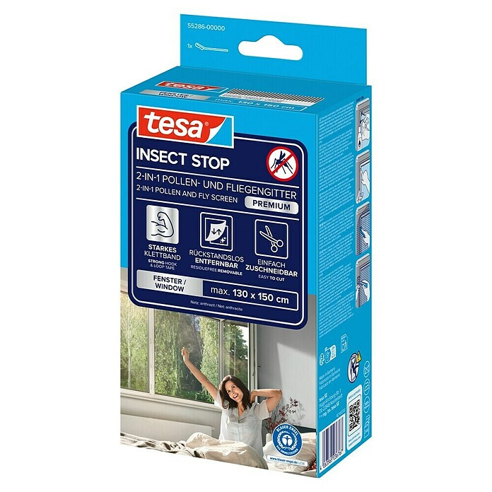 Tesa Insect Stop Pollenschutzgitter Pollen Protection (B x H: 130 x 150 cm, Montage Insektengitter: Ankletten) | BAUHAUS