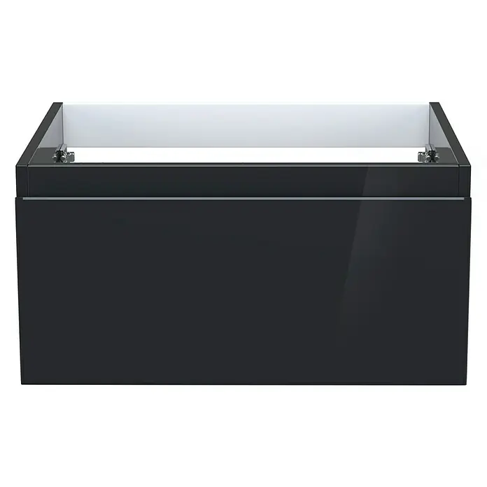 Camargue Espacio Waschtischunterschrank - 60 x 46 x 30 cm, Gama anthrazit glänzend - Schwarzer Waschtischunterschrank mit minimalistischem Design. Perfekt für ein modernes Badezimmer. Glatte Oberfläche und geradlinige Formgebung.