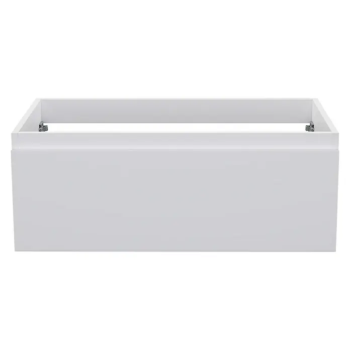Camargue Espacio Waschtischunterschrank - 80 x 46 x 30 cm, Gama weiß matt - Produktansicht eines schlichten, weißen Badezimmerunterschranks mit einem modernen und minimalistischen Design.
