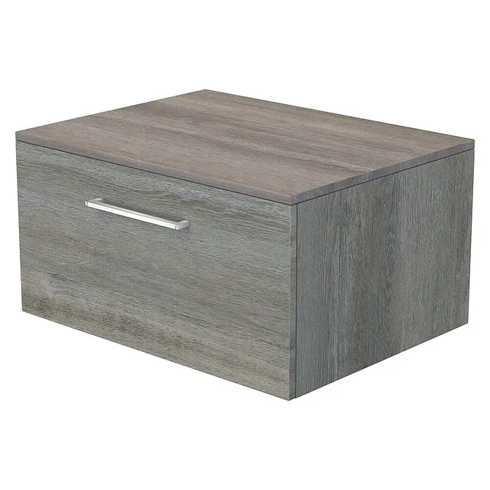 Camargue Espacio Unterschrank - 60 x 46 x 30 cm, Farbe Griff: Chrom, Faro - Holzfarbener Schubladenschrank mit Metallgriff. Perfekt für zusätzlichen Stauraum im Schlaf- oder Badezimmer.