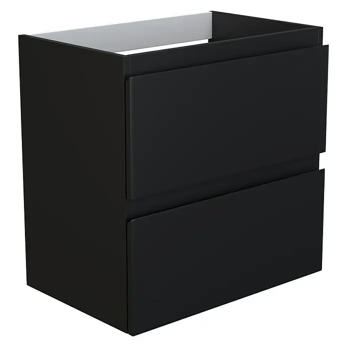 Camargue Espacio Waschtischunterschrank - 60 x 40 x 60 cm, 2 Schubkästen, Gama anthrazit matt - Schwarzer Badschrank mit zwei Schubladen, ideal für moderne Badezimmerdesigns. Elegante und funktionale Badezimmereinrichtung.