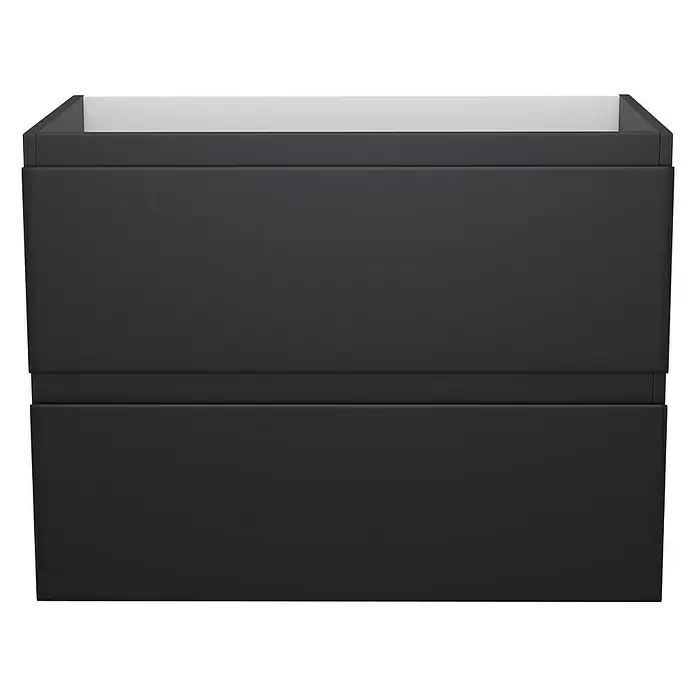 Camargue Espacio Waschtischunterschrank - 80 x 46 x 60 cm, 2 Schubkästen, Gama anthrazit matt - Schwarzer Waschtischunterschrank mit zwei Schubladen. Das moderne Design passt perfekt in jedes Badezimmer.