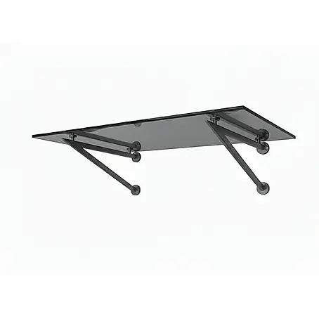 Glaszentrum Hagen  Vordach 120x90 cm Grauglas Glasvordach - V-Halter in RAL7016