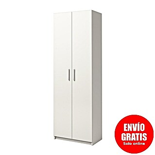 Meka Block Armario multiusos de madera K-967 (L x An x Al: 36 x 60 x 180 cm, Apertura según normativa: Izquierda/Derecha, Blanco Liso, Modelo alto)