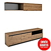Meka Block Conjunto mueble de salón K-502 (Gris París/Roble Albar, 2 pzs.) | BAUHAUS