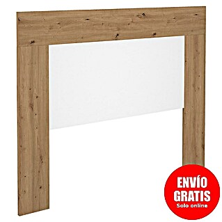 Meka Block Cabecero de cama K-875 (An x Al: 160 x 130 cm, Roble Albar/Blanco Poro)