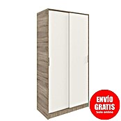Meka Block Armario de puertas correderas K-511 (L x An x Al: 50 x 100 x 200 cm, Blanco Liso/Roble Cortez) | BAUHAUS