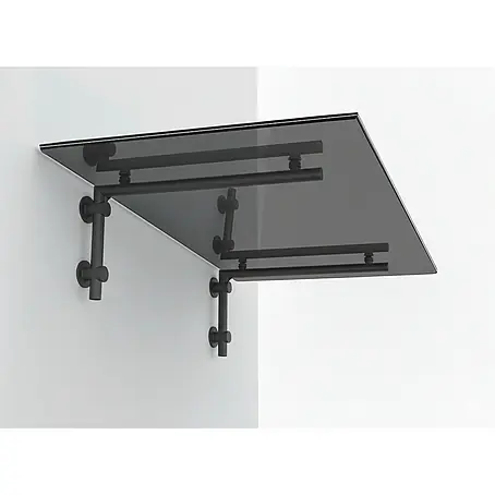 Glaszentrum Hagen  Vordach Glasvordach BK Halter 120x90 cm GR L-Form