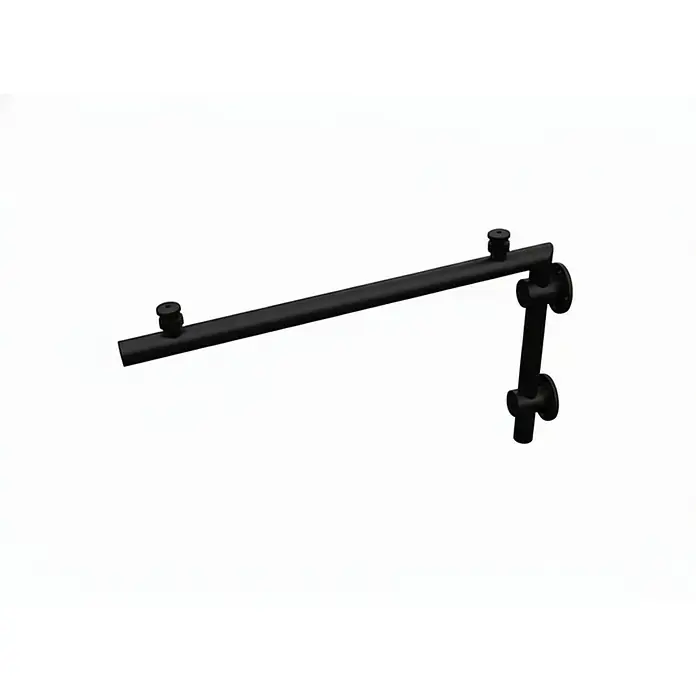 Glaszentrum Hagen Vordach Glasvordach BK Halter 120x90 cm GR L-Form - 120 x 90 x 45 cm, Schwarz