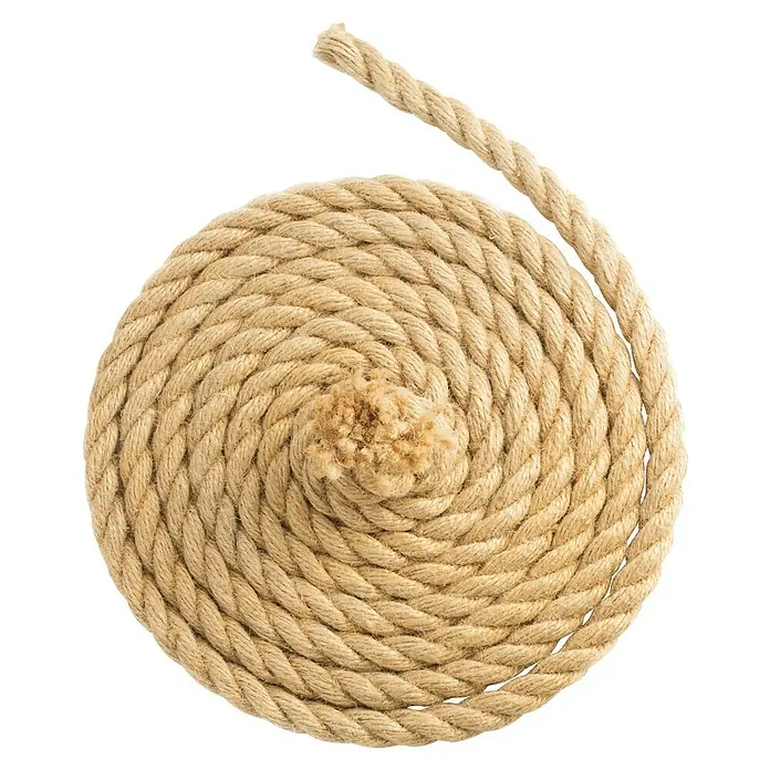 Karat Seil Jute Arnold - Seillänge: 25 m, Naturfaser, Durchmesser: 26 mm - Aufgerolltes Naturfaserseil in Spiralform.