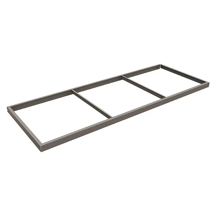 Simonrack Simonforte Estante adicional - L x An: 240 x 90 cm, Galvanizado - La imagen muestra un marco metálico rectangular con tres secciones, probablemente para muebles o construcción.