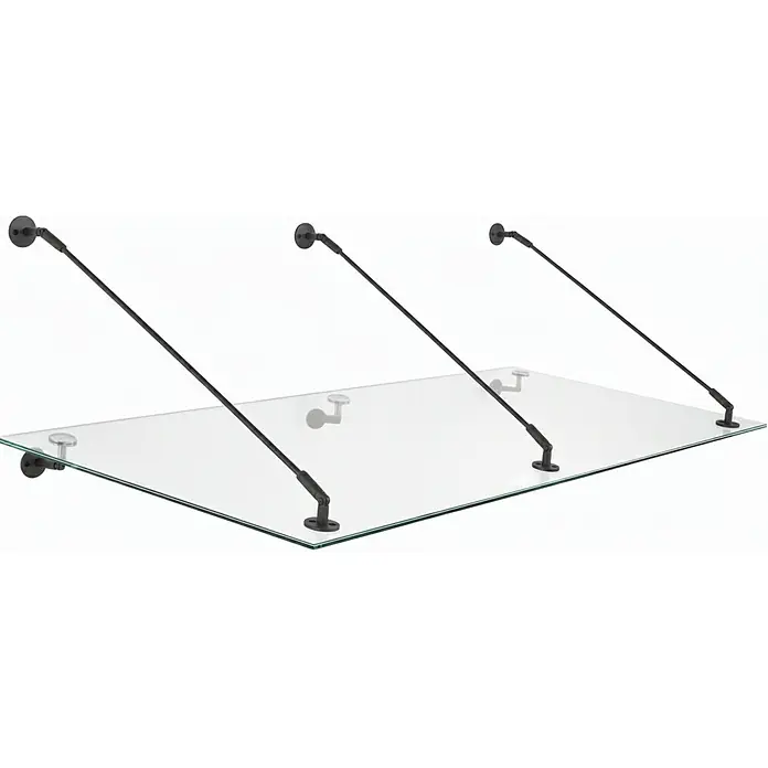 Glaszentrum Hagen Vordach - 250 x 90 x 75 cm, Anthrazit RAL7016
