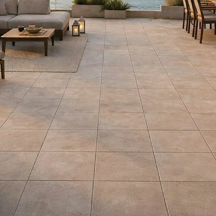 Terrassenfliese Urban Pro - 60 x 60 x 2 cm, Beige, Matt - Beige Outdoor-Terrassenfliesen, eine robuste und stilvolle Bodenlösung für Terrassen.