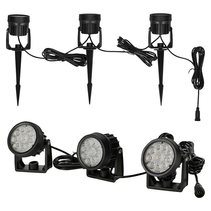 BAUHAUS Set solarnih svjetiljki  (3 W, Crna, IP44, 150 lm) | BAUHAUS