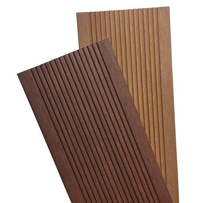Dioco Tablón para terraza WPC Durafloor (L x An x Es: 220 x 14 x 2,3 cm, IPE/Teca, 1 ud.) | BAUHAUS