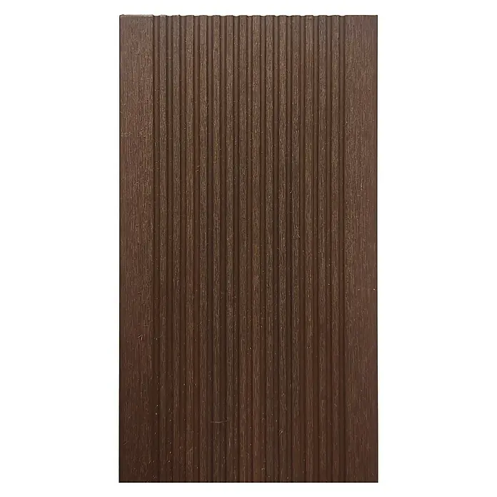 Dioco Tablón para terraza WPC Durafloor - L x An x Es: 220 x 14 x 2,3 cm, IPE/Teca, 1 ud. - Tabla de tarima de madera compuesta marrón, estriada con superficie texturizada.