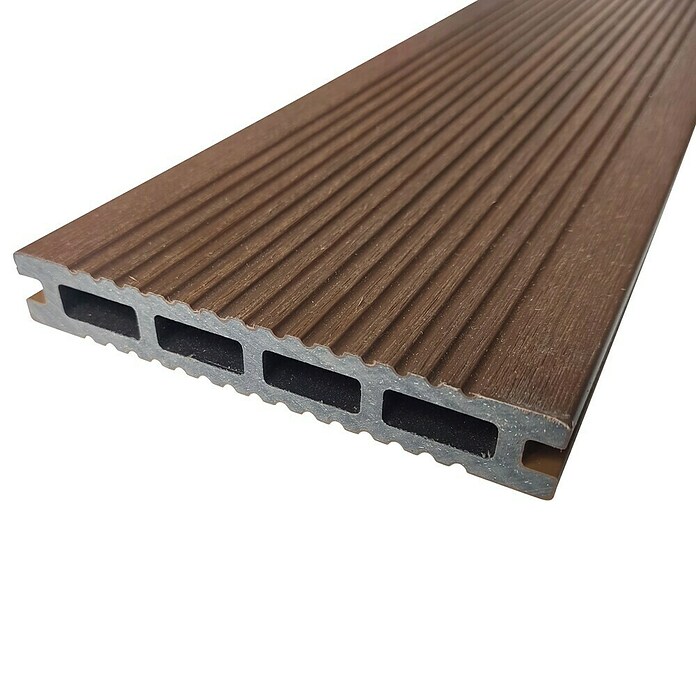 Dioco Tablón para terraza WPC Durafloor (L x An x Es: 220 x 14 x 2,3 cm, IPE/Teca, 1 ud.) | BAUHAUS