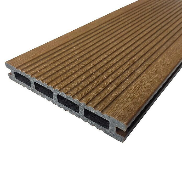 Dioco Tablón para terraza WPC Durafloor (L x An x Es: 220 x 14 x 2,3 cm, IPE/Teca, 1 ud.) | BAUHAUS
