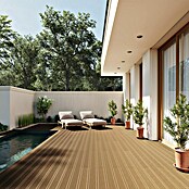 Dioco Tablón para terraza WPC Durafloor (L x An x Es: 220 x 14 x 2,3 cm, IPE/Teca, 1 ud.) | BAUHAUS