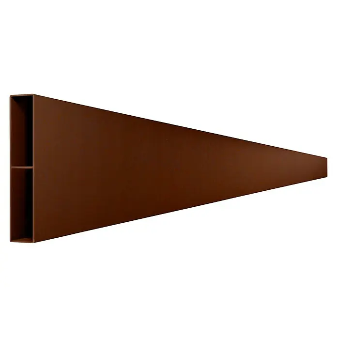 Dioco Smartwall Valla doble - L x Al: 360 x 100 cm, Óxido, Aluminio - Jardinera cónica o elemento decorativo de acero Corten marrón óxido con canal abierto en el extremo más ancho.