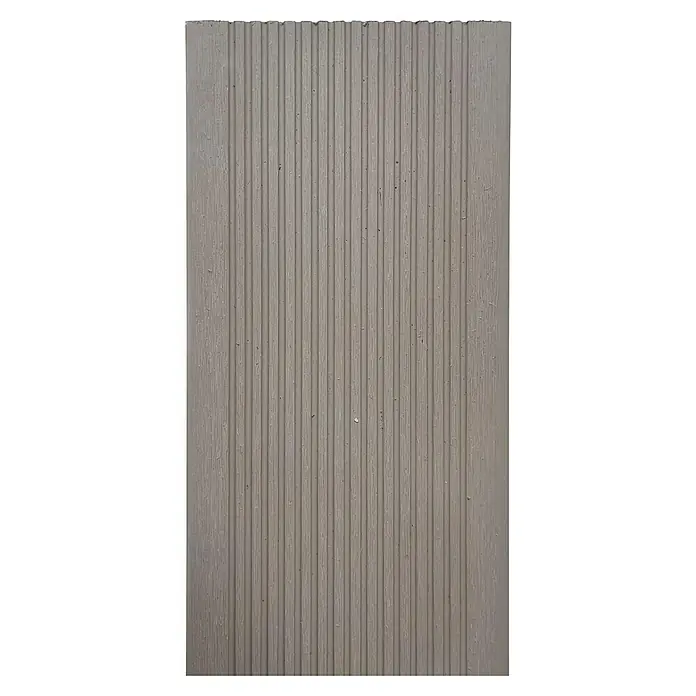 Dioco Tablón para terraza WPC Durafloor - L x An x Es: 220 x 14 x 2,3 cm, Arena/Gris, 1 ud. - Panel compuesto gris acanalado.