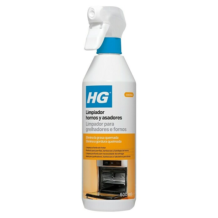 HG Limpiador para horno y parrilla (500 ml, Botella con cabezal rociable)