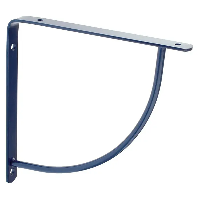 Rei Escuadra de soporte Belly - Azul, L x An x Al: 20 x 20 x 2 cm - Soporte de estante de acero con acabado azul para montaje en pared para sujetar estantes o repisas.
