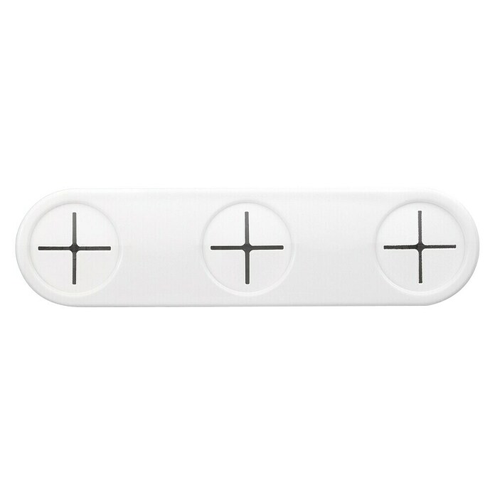 Inofix Colgador 2083 (L x An x Al: 16,2 x 4,3 x 2,2 cm, Número de ganchos: 3, Blanco, Plástico)