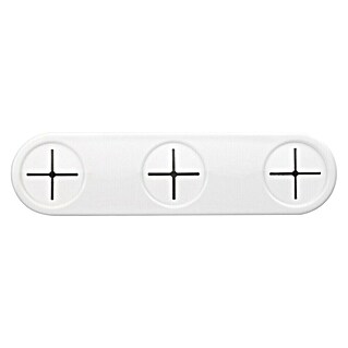 Inofix Gancho para colgar 2083 (L x An x Al: 16,2 x 4,3 x 2,2 cm, Número de ganchos: 3 ud., Blanco, Plástico)