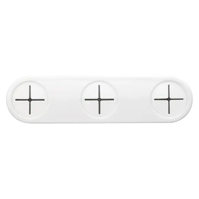 Inofix Gancho para colgar 2083 - L x An x Al: 16,2 x 4,3 x 2,2 cm, Número de ganchos: 3 ud., Blanco, Plástico - Toallero blanco oblongo con tres aberturas para sujetar las toallas fácilmente en el baño.