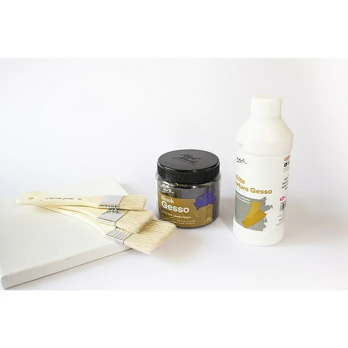 Mont Marte Effektpinsel-Set  Discovery Gesso - 3 -tlg., Größe Pinsel: 1 x Pinsel 3 x 19 cm 1 x Pinsel 4,5 x 21,5 cm 1 x Pinsel 6 x 23,5 cm
