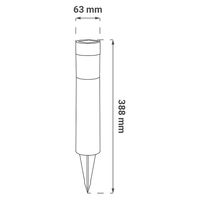Solarna svjetiljka sa šiljkom za zemlju  (Visina: 388 mm, LED, Topla bijela, IP44, Smeđa) | BAUHAUS