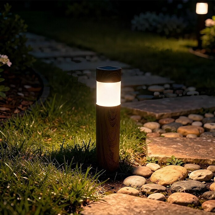 Solarna svjetiljka sa šiljkom za zemlju  (Visina: 388 mm, LED, Topla bijela, IP44, Smeđa) | BAUHAUS