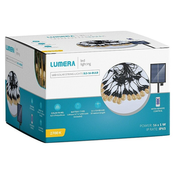 LED solarna svetlobna veriga  (Za zunanjo uporabo, 10 m, Toplo bela) | Solarne svetilke | Zunanja svetila | Elektro in svetila | Izdelki | BAUHAUS