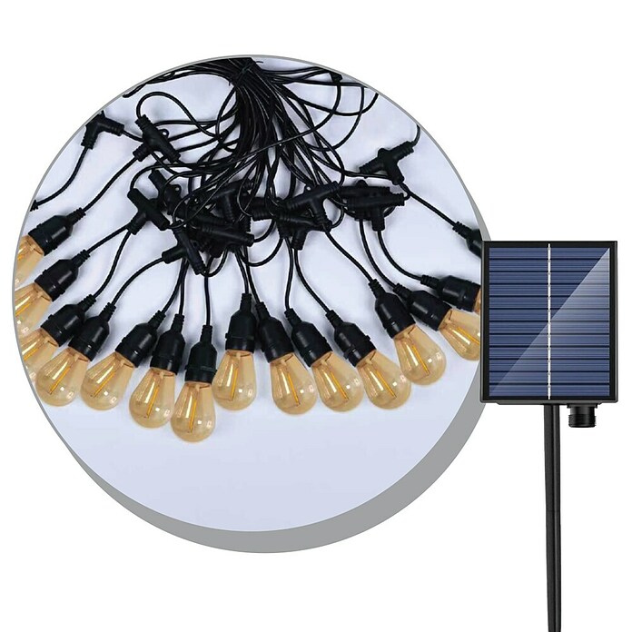 LED solarna svetlobna veriga  (Za zunanjo uporabo, 10 m, Toplo bela) | Solarne svetilke | Zunanja svetila | Elektro in svetila | Izdelki | BAUHAUS