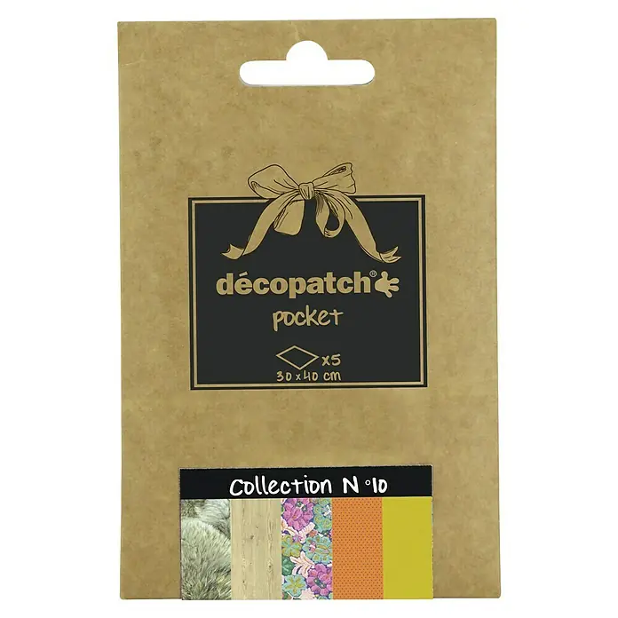 Décopatch Papel decorativo Pocket N10 - 40 x 30 cm, Papel - Set de papel creativo Decopatch Pocket, "Colección N°10", con 5 hojas de 30x40cm. Ideal para proyectos de decoración creativos.