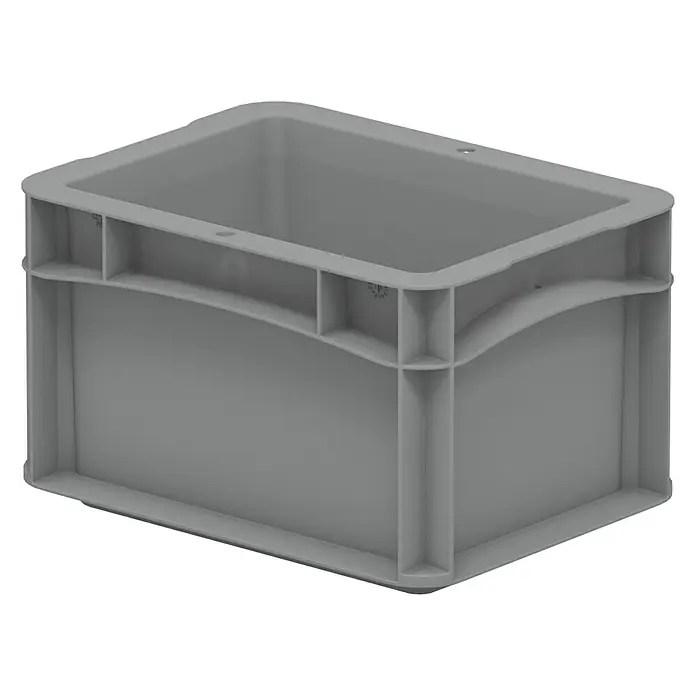 Surplus Systems Eurobox - L x B x H: 20 x 15 x 12 cm, Kunststoff, Grau - Graue Kunststoffbox zur Aufbewahrung, ideal für Lagerung und Transport. Die robuste Box ist vielseitig einsetzbar.